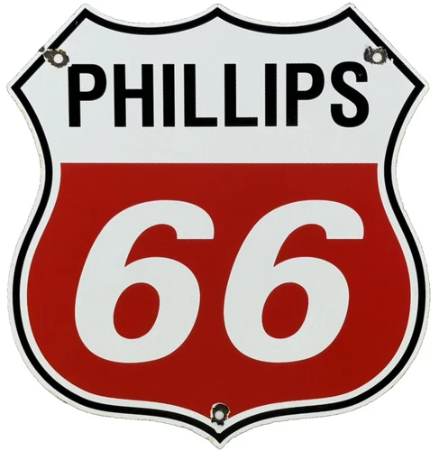 VINTAGE PHILLIPS 66 GASOLINE PORCELAIN SIGN DEALERSHIP GAS STATION MOTOR OIL