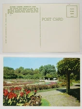 Vintage Chrome Postcard - Humboldt Park Chicago Flower Garden Path 50,000 Sq Ft