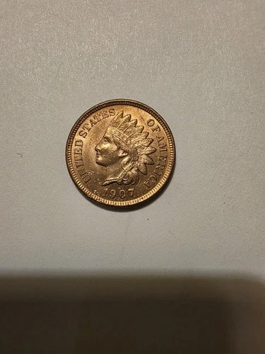 Us 1907 Indian Head Penny, UNC- Clean (?)