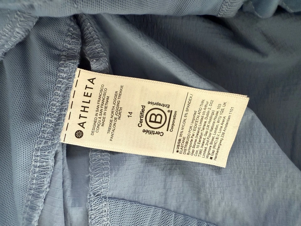 ATHLETA Pantalón de chándal Trekke North azul claro con bolsillos para mujer 14 Foto 3 de 4