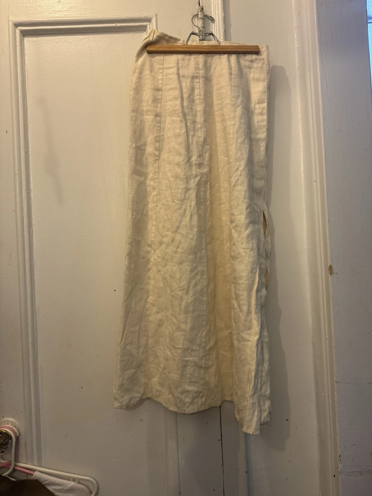 Dissh White Linen Maxi Skirt 2