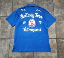 Vintage 70s Hilton Men's Medium 15-15.5 Chain Stitch Beltway Tour Bowling Shirt