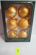 Visions by Holly Pack of 6 American Made 2.625" diameter Glass Ornaments IOB #3