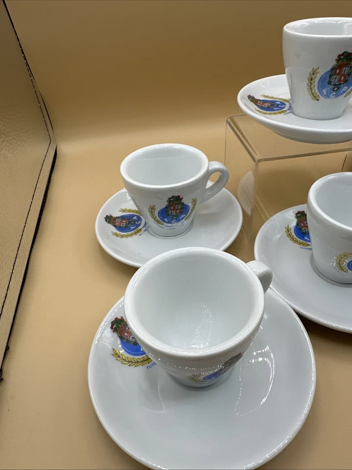 6 件套 Porto de Futebol FC Porto 复古 20 世纪 90 年代浓缩咖啡杯和碟子,罕见 — 第 4/4 张图片