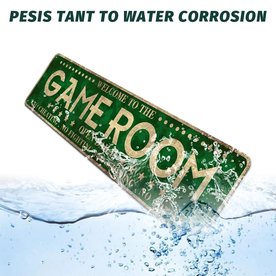 Game Room Décor 4" x 16", Metal Aluminum Novelty Tin Sign Décor Man Cave Signs - Image 4 of 4