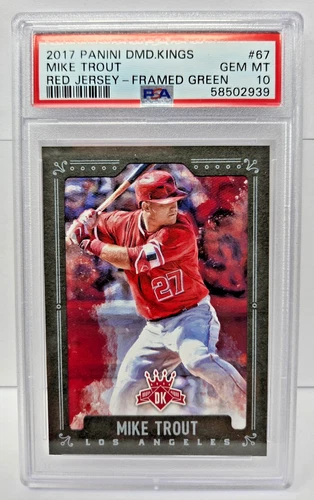 2017 Diamond Kings FRAMED GREEN - MIKE TROUT Baseball Card PSA 10 GEM MINT