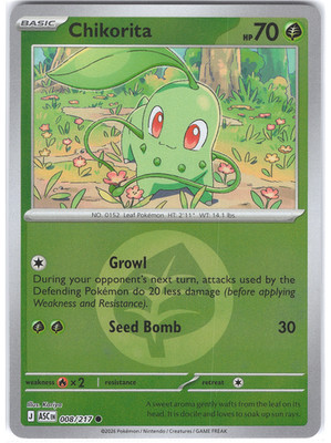 Chikorita 008/217 Energy Reverse Ascended Heroes NM Pokemon TCG