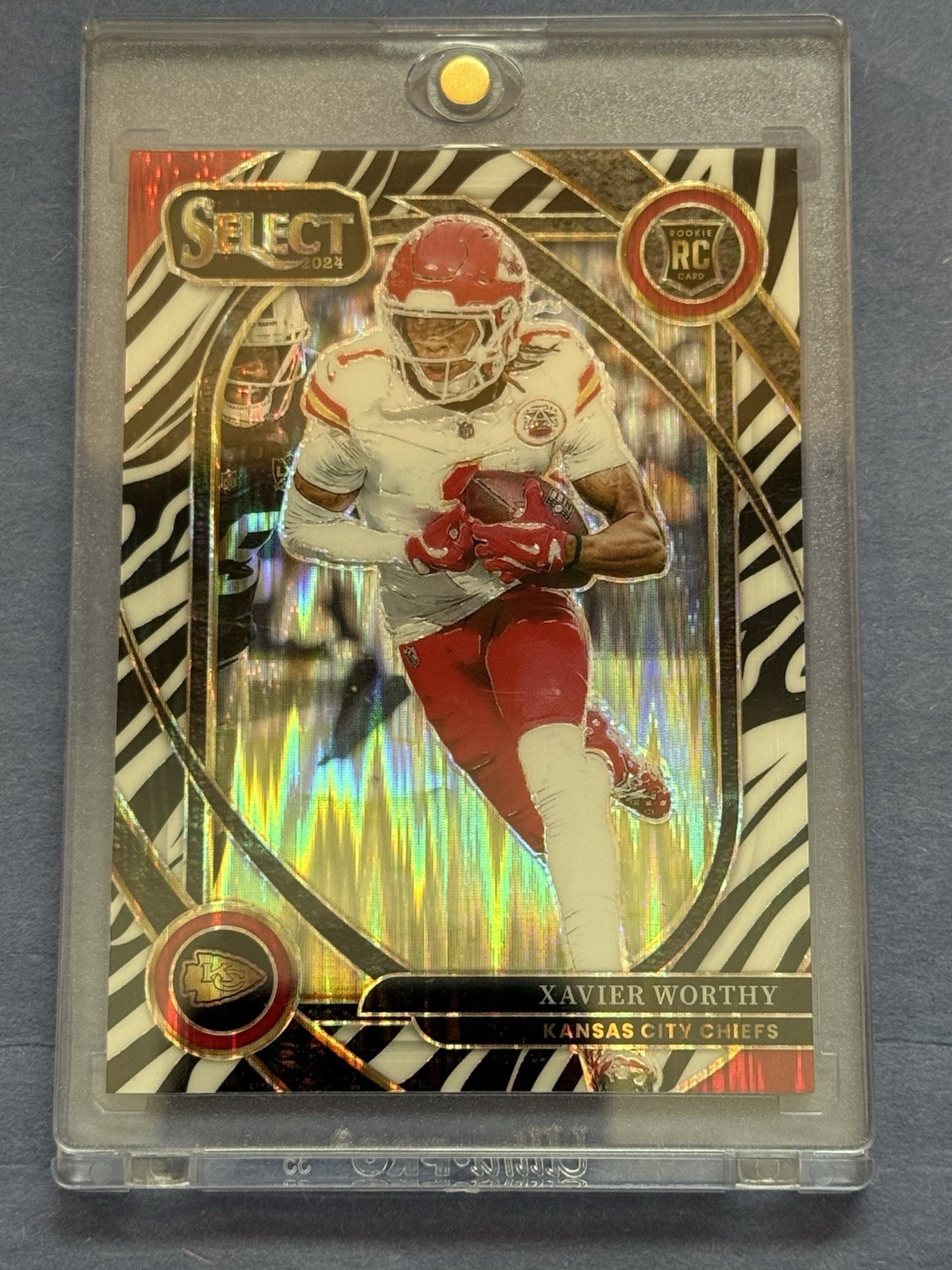 2024 Panini Select - Club Level Xavier Worthy #224 Zebra Prizm (RC)