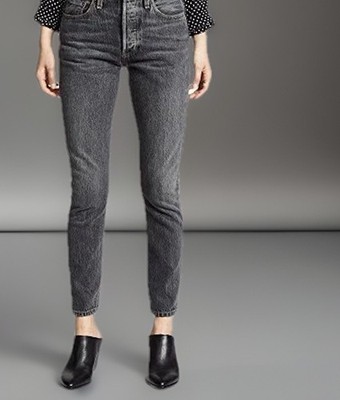 Levis 501 Skinny Black Fog JEANS W28 L28 Größe 10 Damen Selvedge Made & Crafted