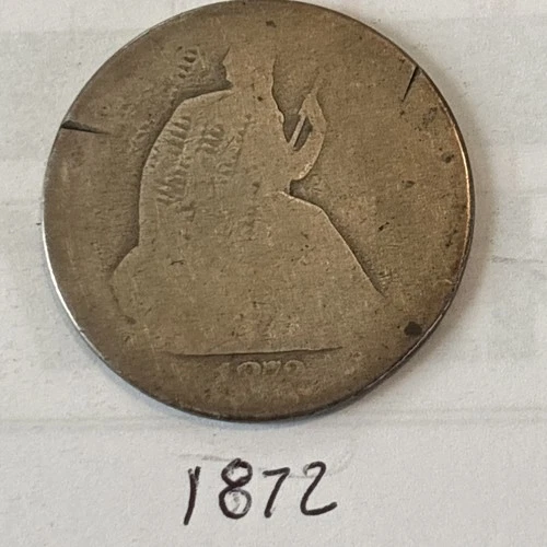 1872 Seated Liberty Half Dollar About Good #304