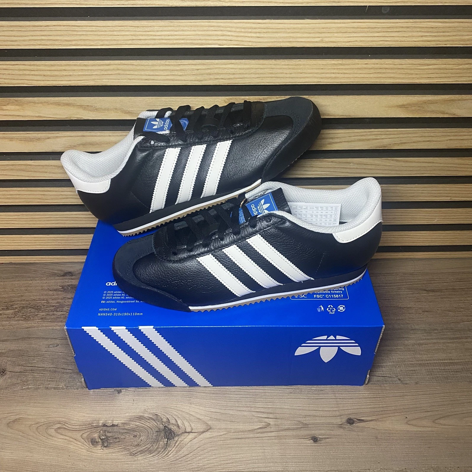 🔥 UK 6.5 - Adidas Originals K 74 Black White Men's Trainers IG8951 RRP £90