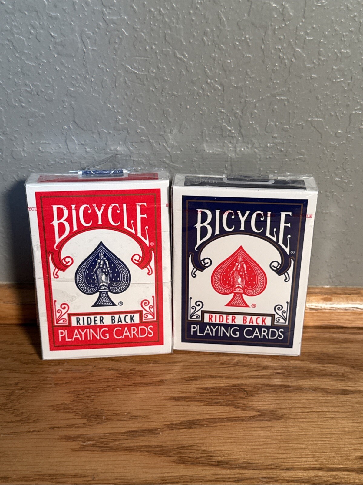 Bicycle Poker 808 Sealed 2 VTG Packs of Rider Back Playing Cards Blue & Red Deck