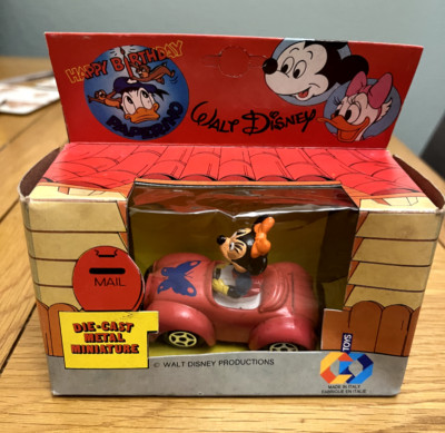 Vintage Mini Mouse 1983 Die Cast Car ESCI Walt Disney All Heroes in Car Toy