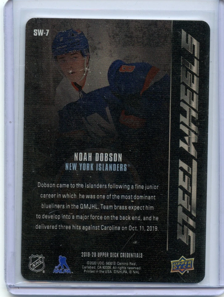  2019-20 Upper Deck Credentials Steel Wheels #SW-7 Noah Dobson - Image 2 of 2