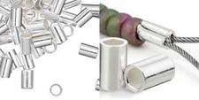 Crimp, 100 Silver Plated Brass 3x2mm Crimp Tube Beads with 1.4mm Inside Diameter