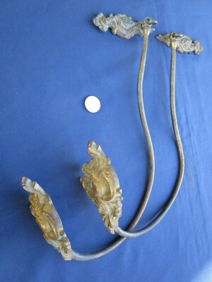 2 embrasses rideaux anciennes laiton doré haut 13 x 10 cm prof.style Louis XV