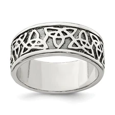 Silver Antiqued Celtic Knot Ring QR1960
