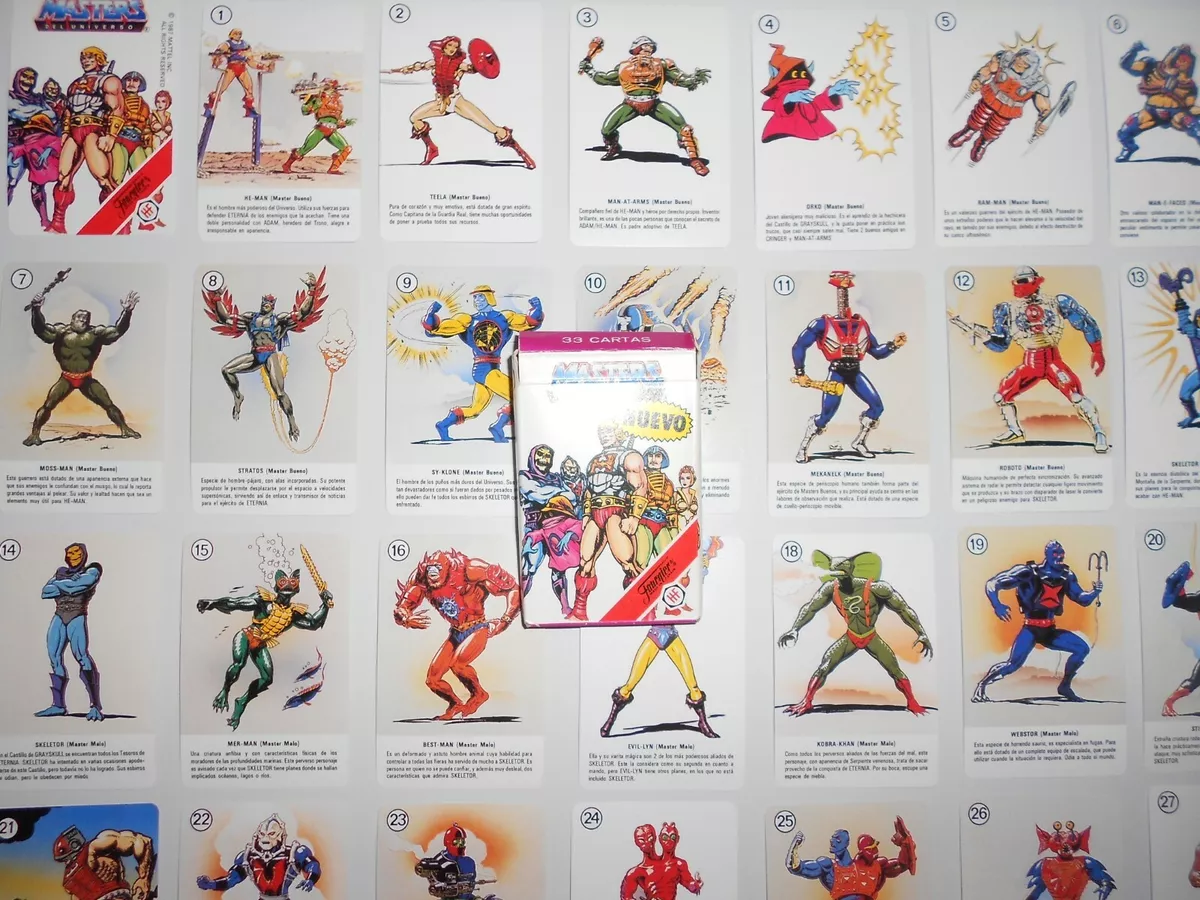 MASTERS OF THE UNIVERSE Complete Playing Cards GAME 1987 MATTEL SPAIN