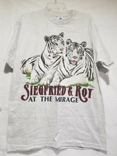 Vtg T shirt Siegfried & Roy At The Mirage  bengal Tigers Las Vegas Casino  L 