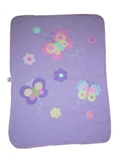 Circo Target Butterfly Flower Applique Baby Blankte Pink Purple Fleece Security