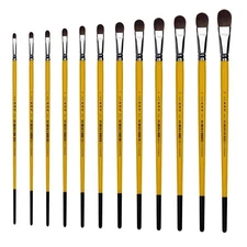 XDT#826 Filbert Art Brush Set Red Sable X-Long Handle Acrylic Oil Watercolor