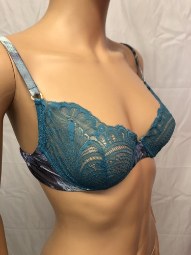 Sostén De Encaje Para Mujer ArgentoVivo Talla 90B Color Azul Nuevo - Imagen 3 de 8