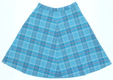 Vintage 1950's Blue Plaid Wool Skirt A Line Waist 30 inches Missy Vtg 10/11