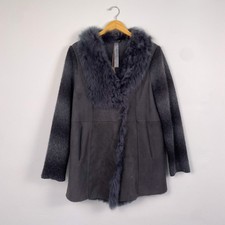 Gimo's Gms-75 100% Suede Lamb Fur Knit Jacket Charcoal Xl