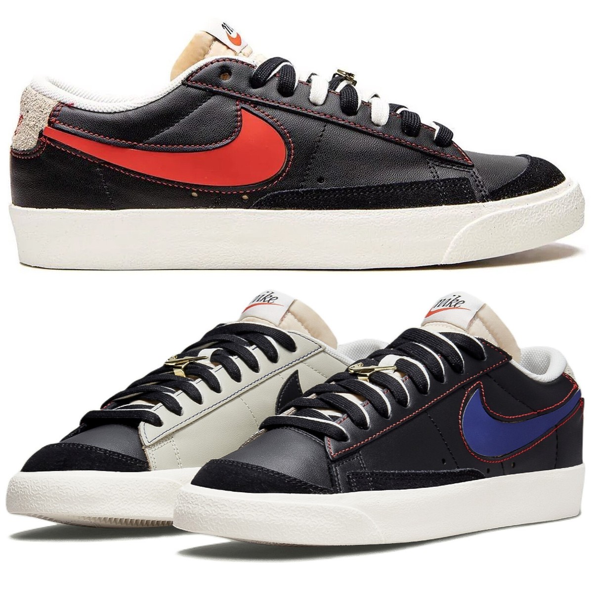 Nike Blazer Low '77 Premium 'Removable Swoosh' Black Men's Shoes