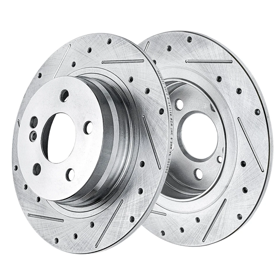 Kit de rotores de freno de disco perforados traseros sólidos de 11,81" para Mercedes-Benz C250 C280 C300 Foto 3 de 4