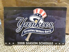 SCRANTON/WILKES-BARRE YANKEES 2008 BASEBALL POCKET SCHEDULE