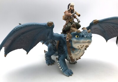 Schleich Bayala BLUE DRAGON Shansy & Rider HTF Fantasy