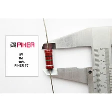 1 X VINTAGE PIHER RESISTOR. 1W 1M 10% *1PC* NEW ORIGINAL+ 1970s C735