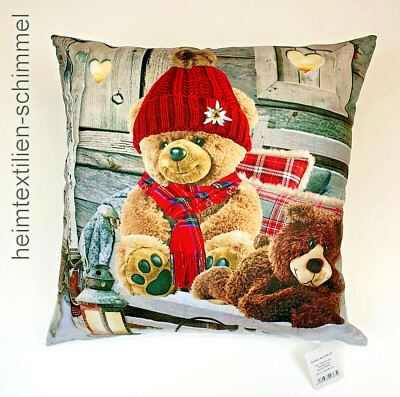 Dekokissen Kissen Kissenbezug WEIHNACHTEN Sofakissen Zierkissen TEDDY Couchkisse