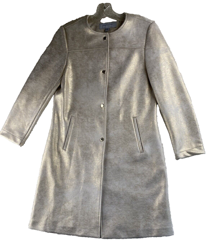 Andrew Marc New York Long Trench Coat Women's XS Long Button Up Gold NWOT