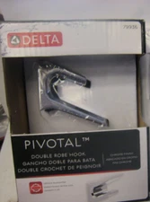 Delta 79936 Pivotal Double Robe Hook CHROME  New in factory box