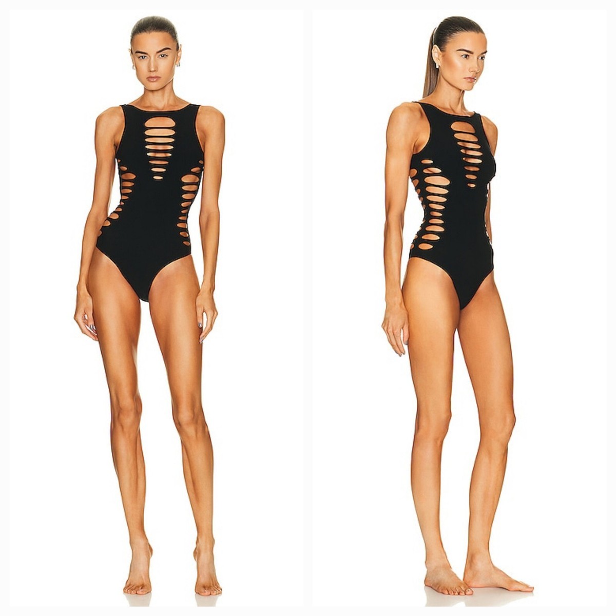 VERSACE クロッフト水着トッフ GRA10181661A11119 1B000 VERSACE Black Cutout One-Piece Swimsuit Size 1 S/M NWT | eBay