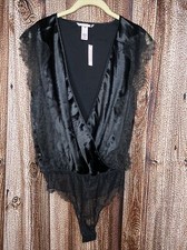 Victoria's Secret Chiffon Silk Lace Teddy Slip Bodysuit S/P NWT Delicate Fabric