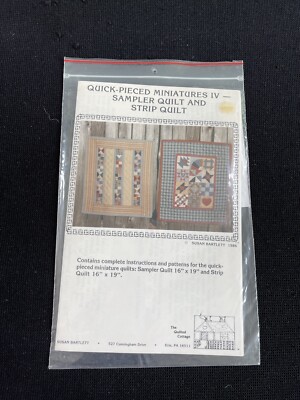 Vtg NIP Quilted Cottage Quick-Pieced Miniatures IV Pattern Sampler & Strip Quilt