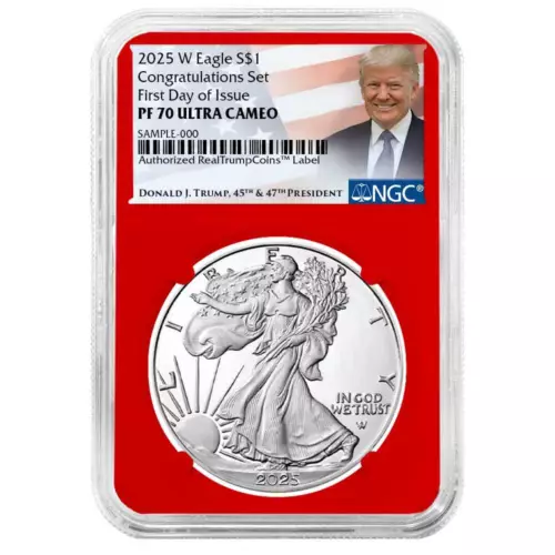 2025-W Proof $1 American Silver Eagle Congratulations Set NGC PF70UC FDI Trum...