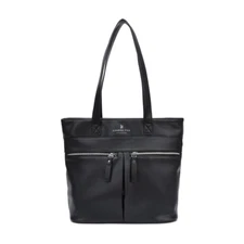 London Fog Women's Inaba Classic Double Zip Pockets Tote, Style# LFF24710-BLAK
