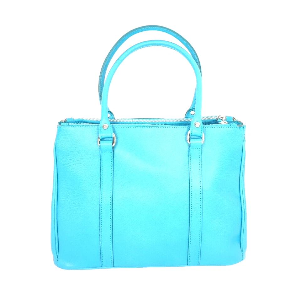 57) C&A Damen Tasche Ledertasche Türkise Neu Echtes Leder Handtasche - Bild 3 von 4