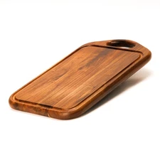 Acacia Wood Cutting Board for Kitchen, 13x8 inch Wooden Board with Juice Groo...
