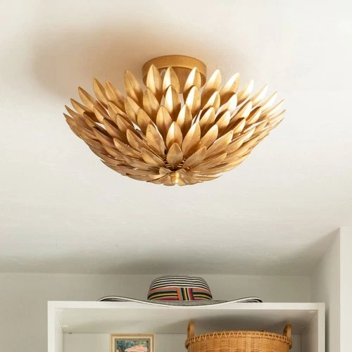 Crystorama Broche 16" Wide Antique Gold Ceiling Light - Picture 1 of 10