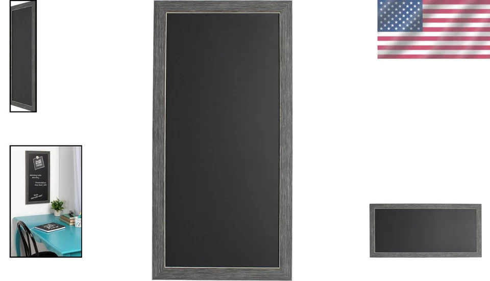 Decorative 13" x 26" Framed Magnetic Chalkboard for Stylish Home Organization - Image 2 of 4