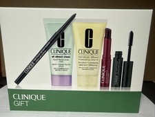 CLINIQUE 5pc Gift Set: FACIAL SOAP, LOTION, EYELINER, MASCARA, LIPSTICK NIB