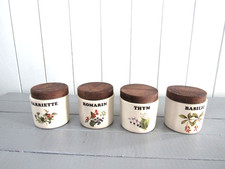 Série de 4 pots à épices Grès de France vintage