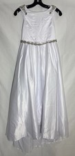White Satin Girls' Communion Or Flower Girl Dress