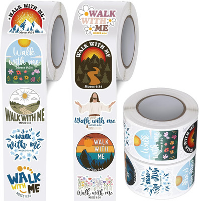 Glenmal 1000pcs Walk with Me Stickers 2026 Mormon Youth Moses 6: 34 Scrapbooking