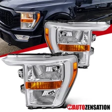 Fit 2021-2023 Ford F150 F-150 Halogen Headlights Headlamps Left+Right 21 22 23